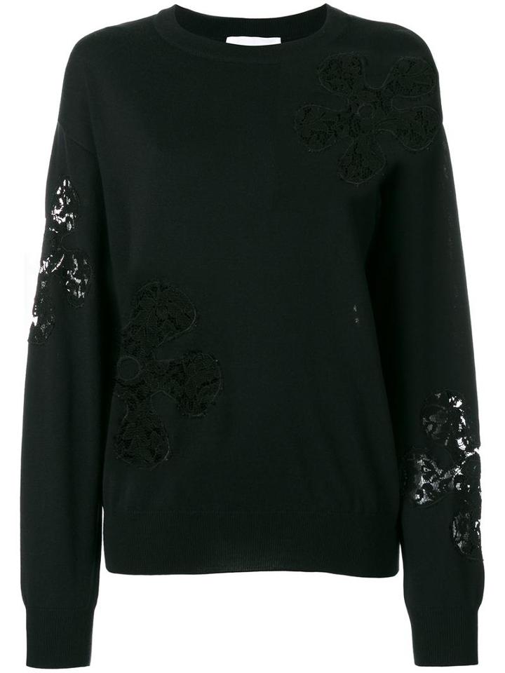 Moschino Lace Insert Jumper, Women's, Size: 40, Black, Wool/rayon/polyamide