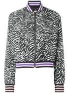 Giamba - Zebra Pattern Bomber Jacket - Women - Cotton/polyamide/polyester/polyimide - 44, Black, Cotton/polyamide/polyester/polyimide
