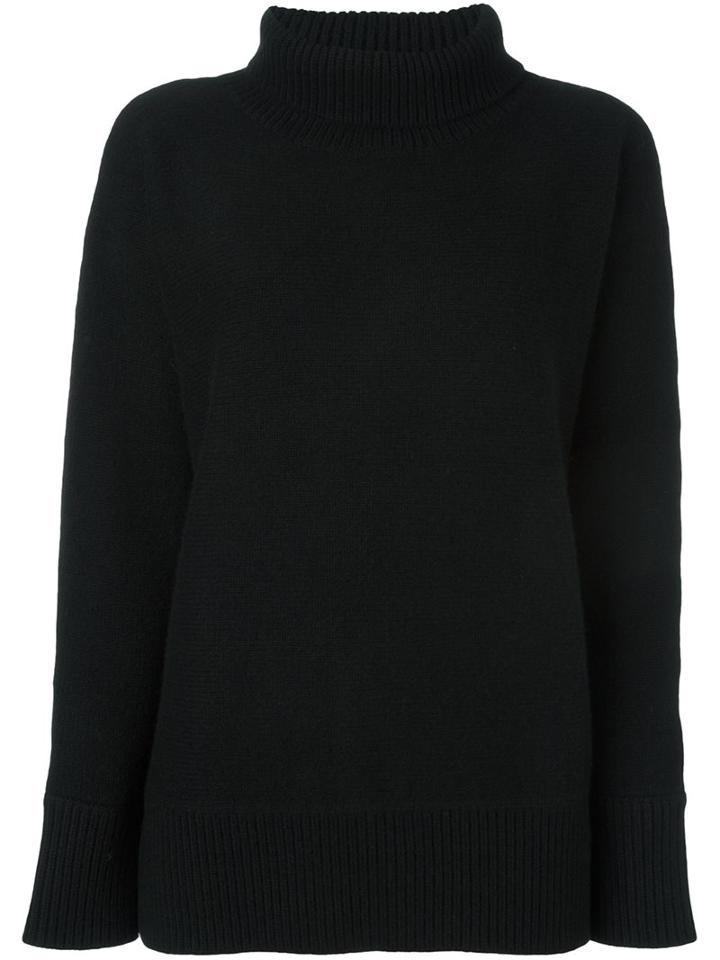 Vanessa Bruno High Neck Oversized Jumper, Women's, Size: Large, Black, Wool/yak