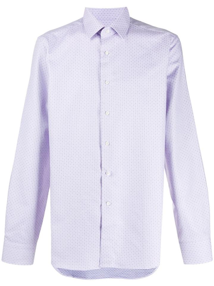 Canali Long Sleeved Cotton Shirt - Purple