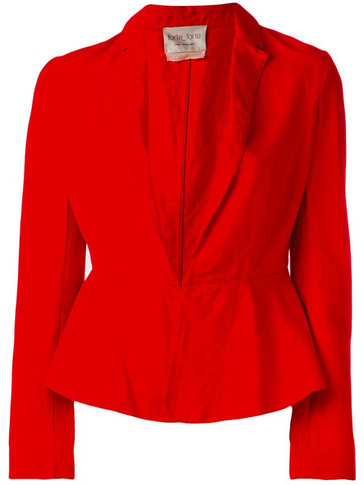 Forte Forte Fitted Blazer Jacket, Women's, Size: Iv, Red, Linen/flax/cotton