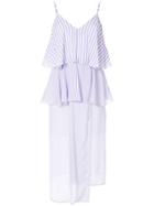 Goen.j Striped Tiered Dress - White
