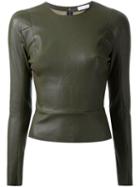 Scanlan Theodore Stretch Leather Top, Women's, Size: 8, Green, Calf Leather