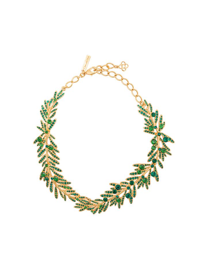 Oscar De La Renta Tropical Palm Necklace - Green
