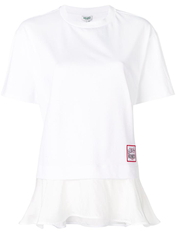 Kenzo Ruffled Hem T-shirt - White