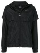 Ea7 Emporio Armani Side Logo Zipped Parka - Black