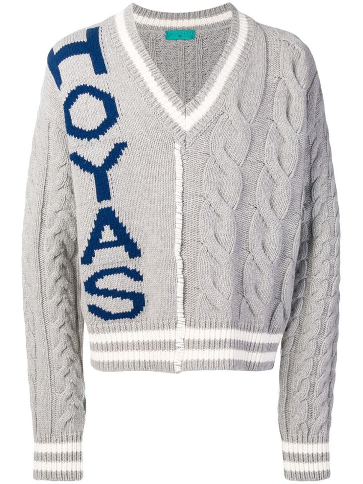 Paura V-neck Knit Sweater - Grey