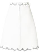 Red Valentino Scallop Stitched Skirt - White
