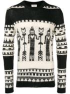 Saint Laurent Totem Intarsia Jumper - Black