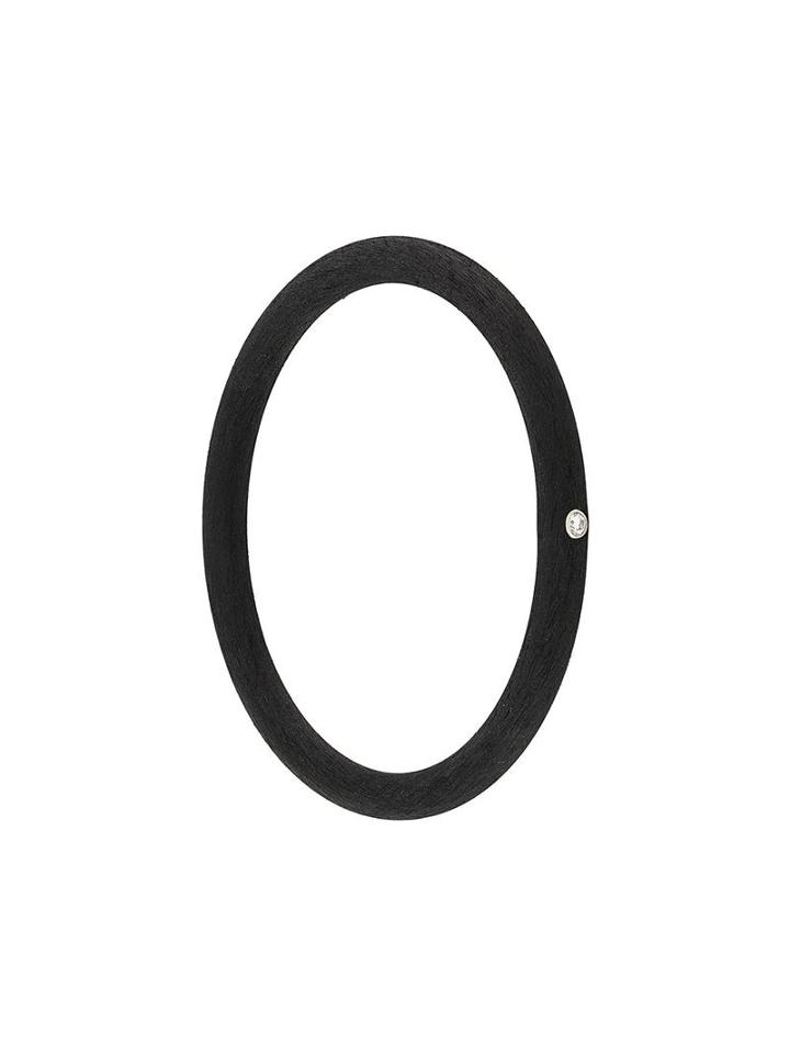 Andre Ribeiro Rubber And Diamond Bracelet, Adult Unisex, Black