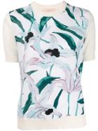 Tory Burch Floral Short-sleeve Top - White