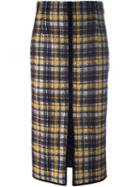 Msgm Checked Skirt, Women's, Size: 42, Yellow/orange, Polyamide/polyester/wool