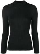 Courrèges High Neck Fitted Sweater - Black