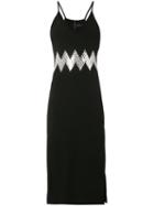 David Koma Zig Zag Dress, Women's, Size: 12, Black, Acetate/spandex/elastane/viscose