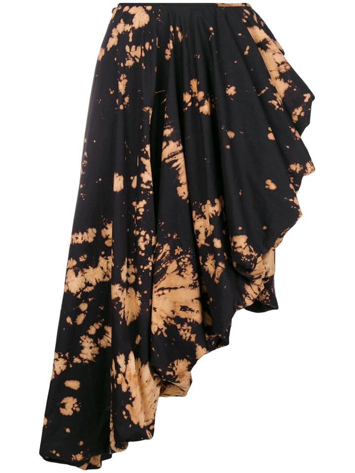 Marques'almeida Bleached Asymmetric Midi Skirt - Black