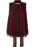 Mcq Alexander Mcqueen Polka Dot Sleeveless Shirt, Women's, Size: 42, Black, Polyester
