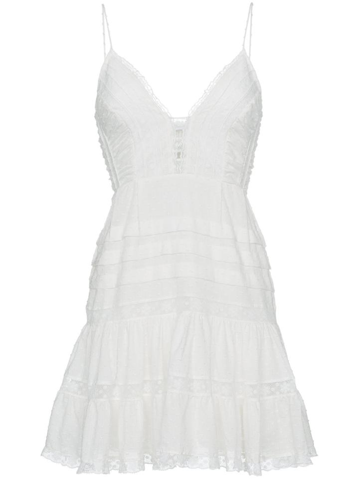 Zimmermann Iris Embroidered Cami Cotton Mini Dress - White
