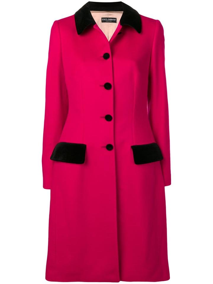 Dolce & Gabbana Contrasting Panels Midi Coat - Pink