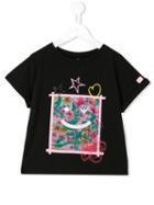 Armani Junior Printed T-shirt, Toddler Unisex, Size: 4 Yrs, Black, Modal/spandex/elastane/polyester