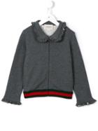 Gucci Kids Ruffle Trim Jersey Jacket, Size: 6 Yrs, Grey
