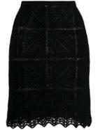 Chanel Pre-owned 2004's Geometric-shaped Crochet Skirt - Black