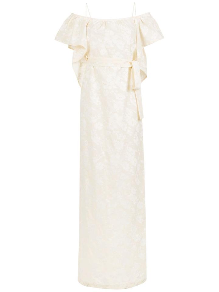 Reinaldo Lourenço Long Embroidered Dress - Neutrals