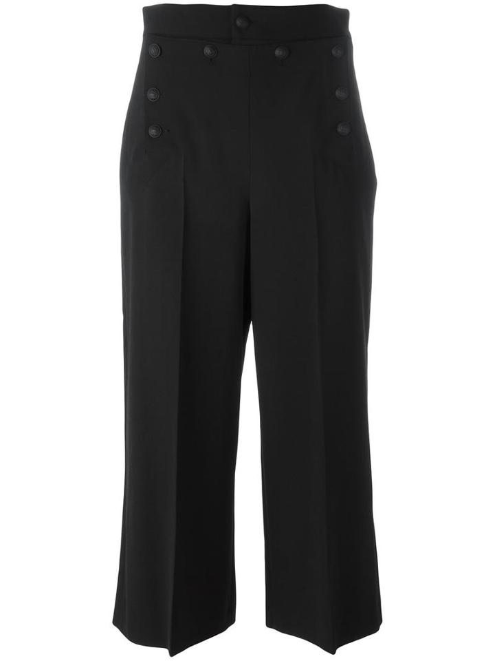 Red Valentino Cropped Trousers, Women's, Size: 40, Black, Acetate/polyester/spandex/elastane