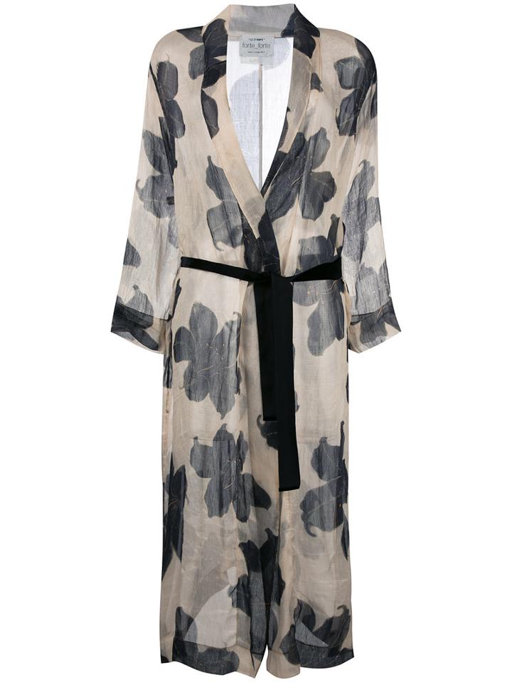Forte Forte Floral Print Coat, Women's, Size: 1, Silk/linen/flax