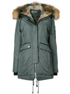 Nicole Benisti Melrose Fox Fur Trim Coat - Green