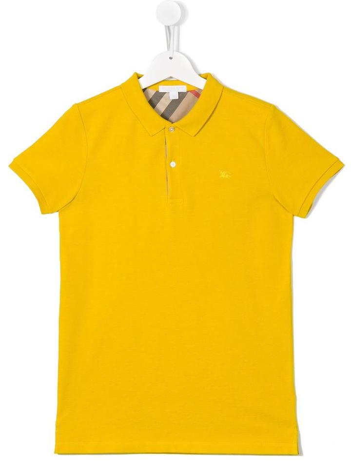 Burberry Kids Classic Polo Shirt, Boy's, Size: 14 Yrs, Yellow/orange