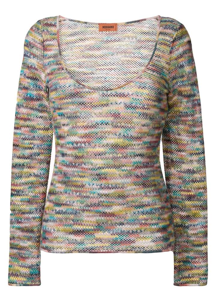 Missoni Long-sleeve Embroidered Sweater - Pink & Purple