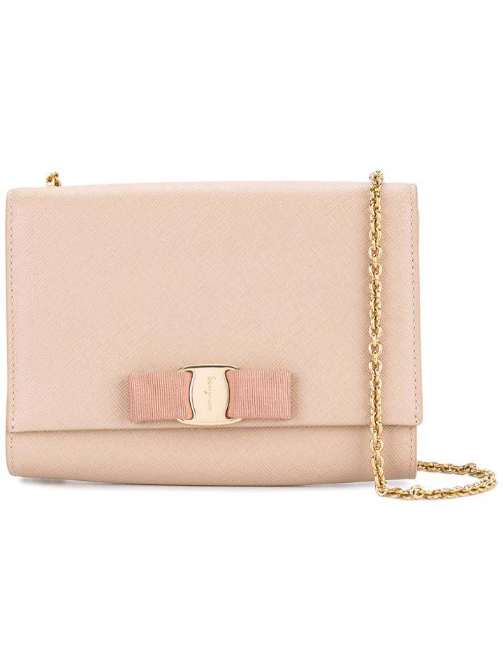 Salvatore Ferragamo Vintage Vara Bow Chain Shoulder Bag - Pink &