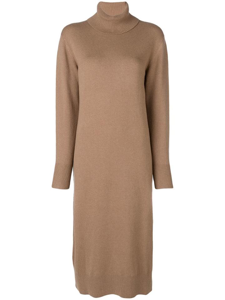 Joseph Roll Neck Sweater Dress - Brown