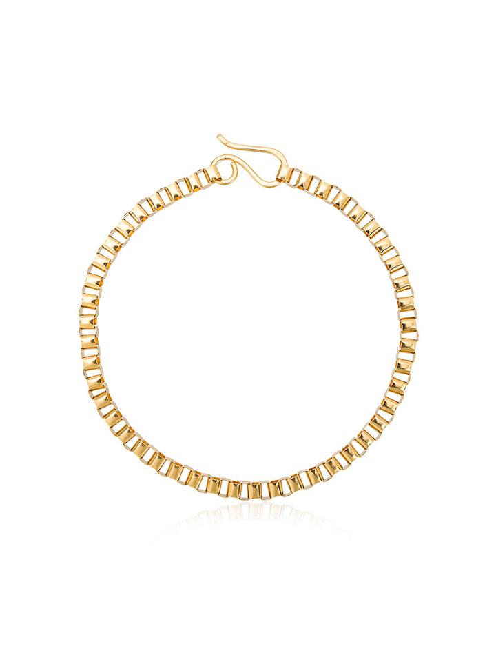 Jelena Behrend 24kt Yellow Gold Baltic Cube Link Necklace - Metallic