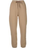 Burberry Embroidered Logo Track Pants - Brown