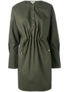 Kenzo - Tie-waist Dressing - Women - Cotton/polyester - 34, Green, Cotton/polyester