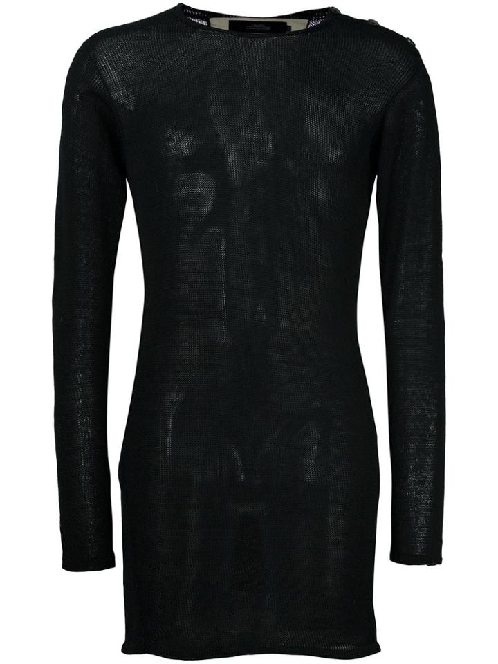 A New Cross Round Neck Jumper - Black