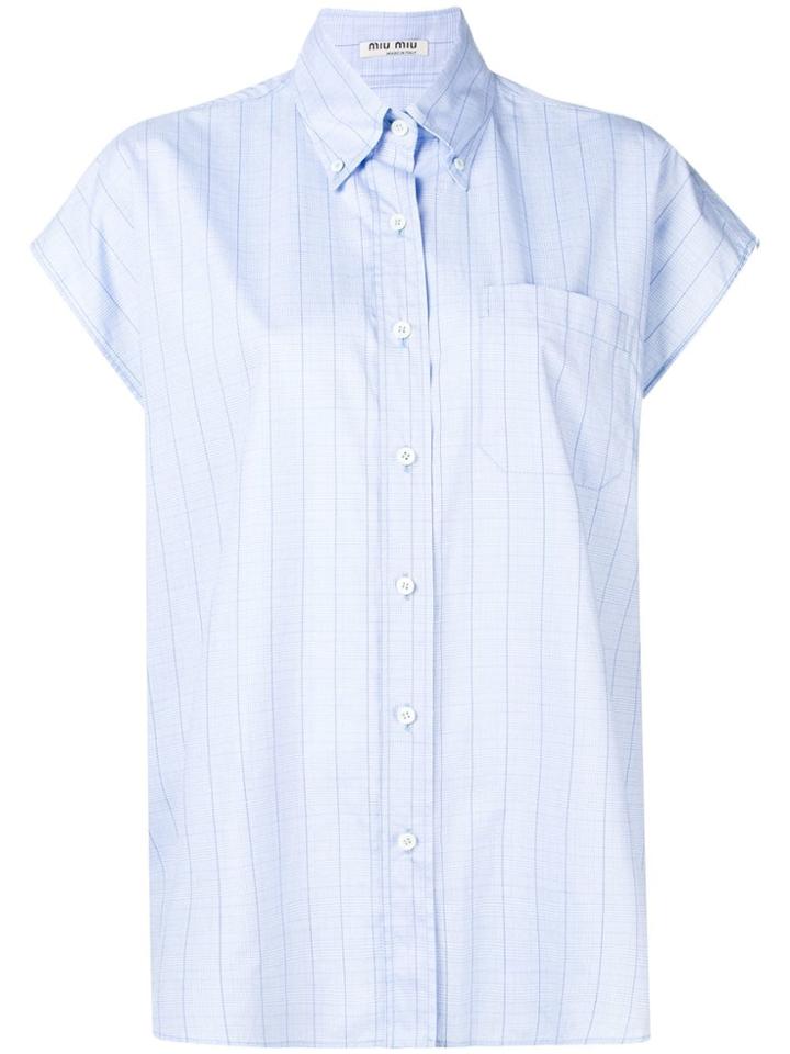 Miu Miu Checked Button-down Shirt - Blue