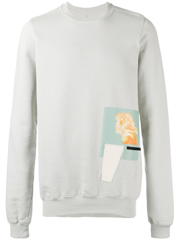 Rick Owens Drkshdw - Patch Sweatshirt - Men - Cotton - L, Grey, Cotton