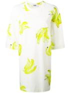 Msgm - Printed T-shirt Dress - Women - Cotton - M, White, Cotton