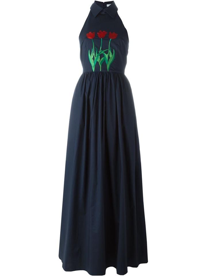 Vivetta Poppy Embroidery Halterneck Dress