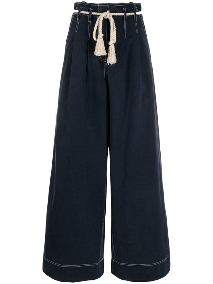 Ulla Johnson Drawstring Wide-leg Jeans - Blue