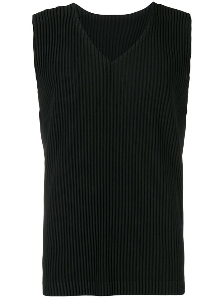 Homme Plissé Issey Miyake Ribbed Tank Top - Black