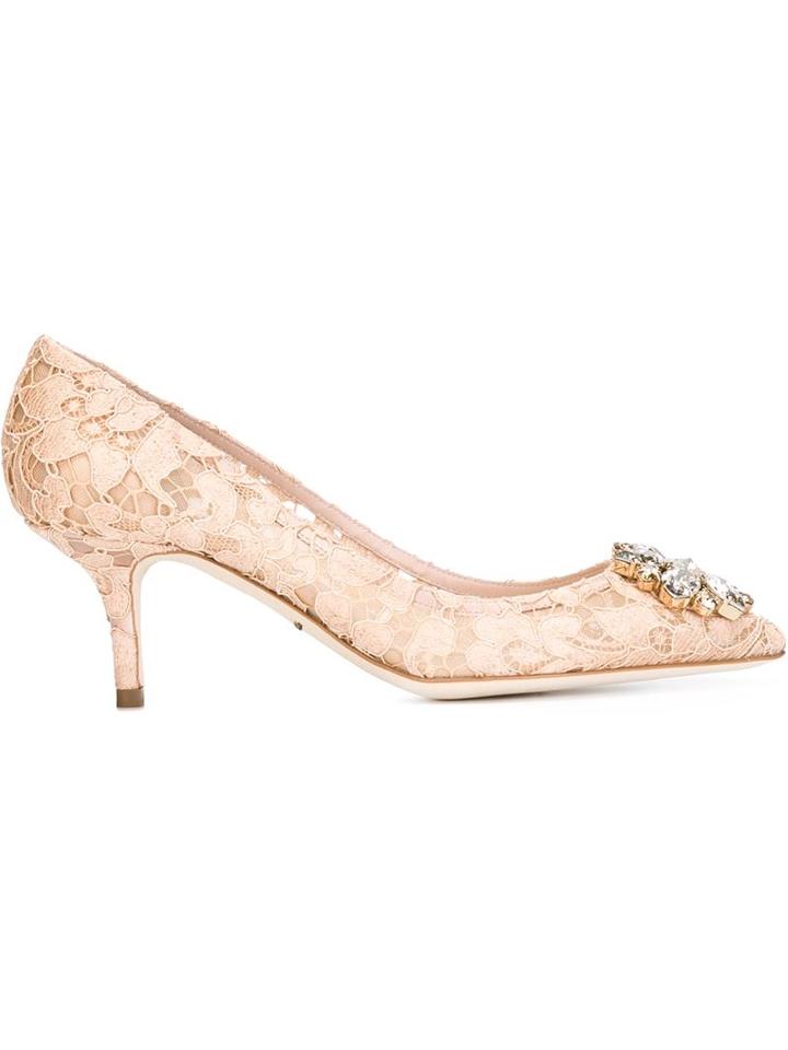 Dolce & Gabbana Bellucci Pumps, Women's, Size: 41, Pink/purple, Leather/nylon/polyester