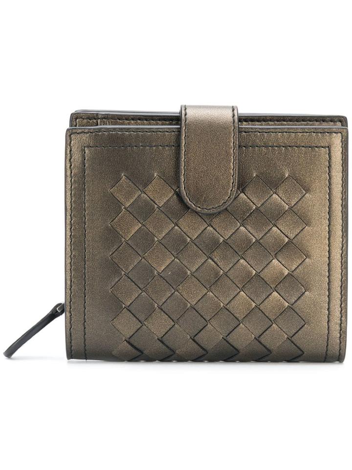 Bottega Veneta Intrecciato Woven Wallet - Metallic