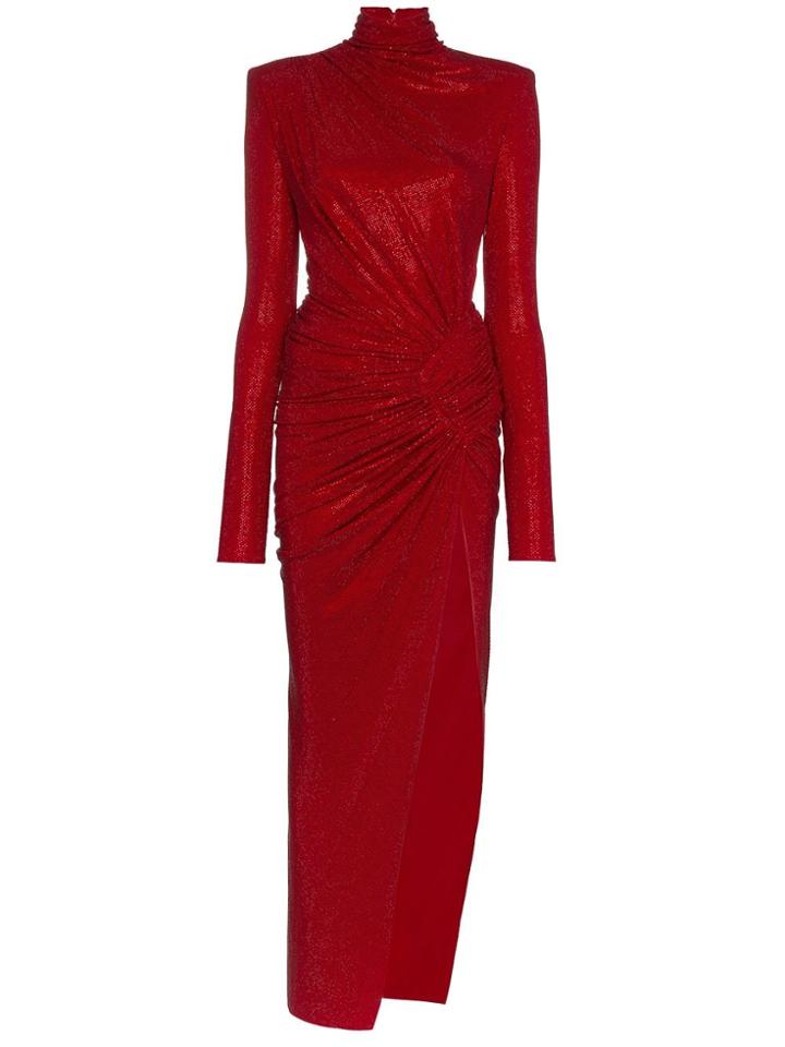 Alexandre Vauthier Embellished Side Split Dress - Red