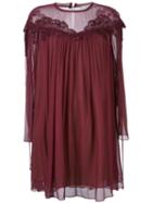 Chloé Cherry Guipure Dress, Women's, Size: 36, Pink/purple, Silk/polyester/cotton