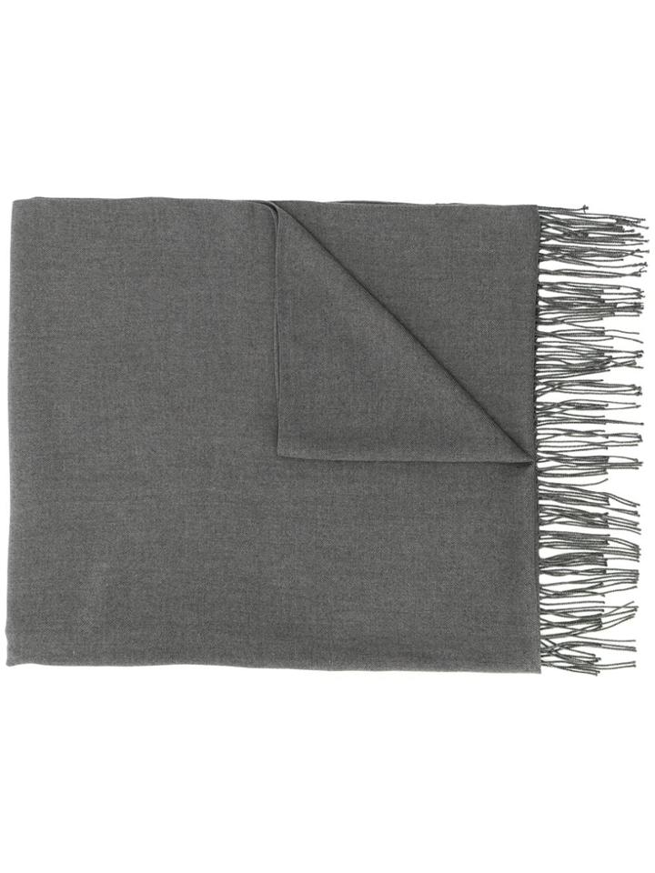 Emporio Armani Logo Printed Scarf - Grey