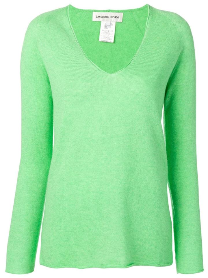 Lamberto Losani Knitted V-neck Jumper - Green