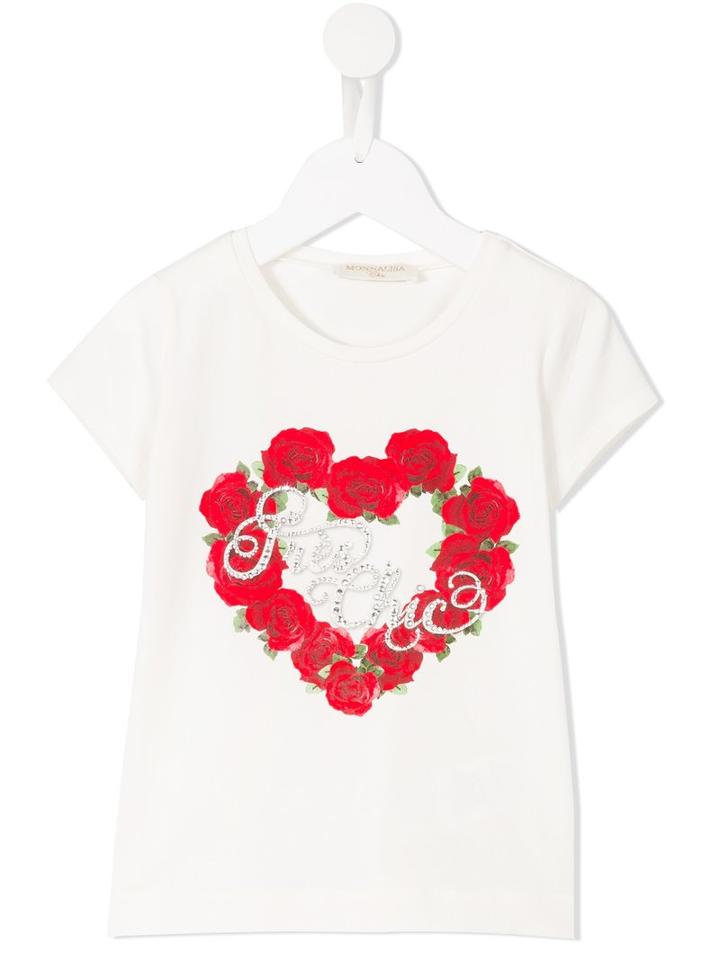 Monnalisa Chic Très Chic Studded T-shirt, Girl's, Size: 10 Yrs, White